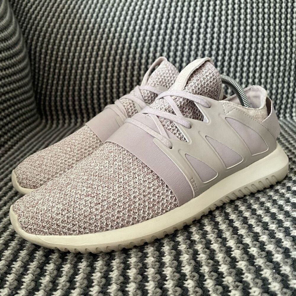 Adidas Tubular knit lavender purple sneaker women’s shoe size 9.5 fits like 10 - Picture 5 of 10